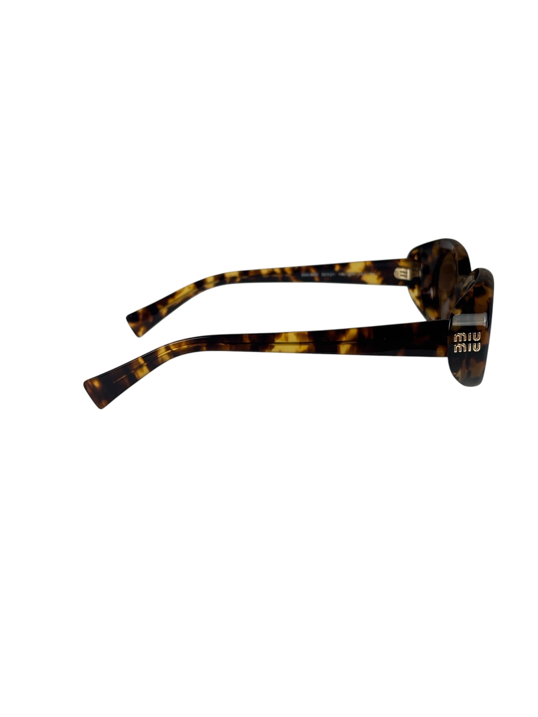 Miu Miu Tortoiseshell Oval Sunglasses SMU B09