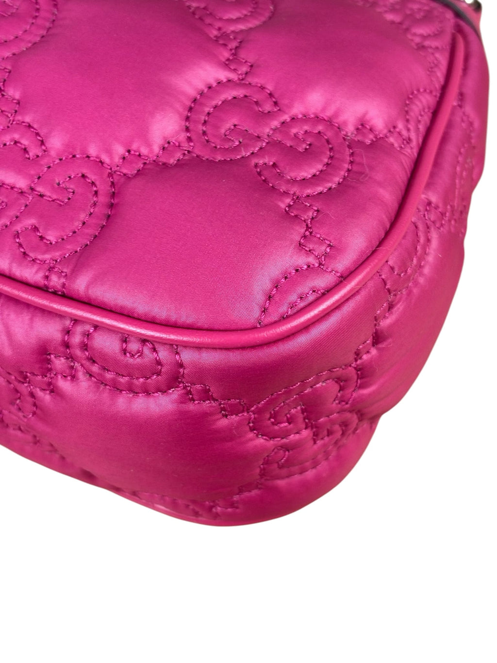 Gucci Pink Leather Trim/Nylon GG Matelasse Shoulder Bag