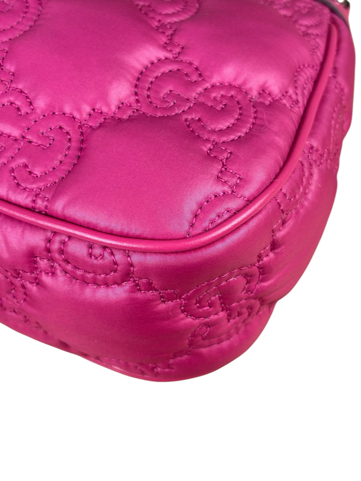 Gucci Pink Leather Trim/Nylon GG Matelasse Shoulder Bag