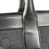 Gucci Black Leather Trim GG Canvas Tote Bag