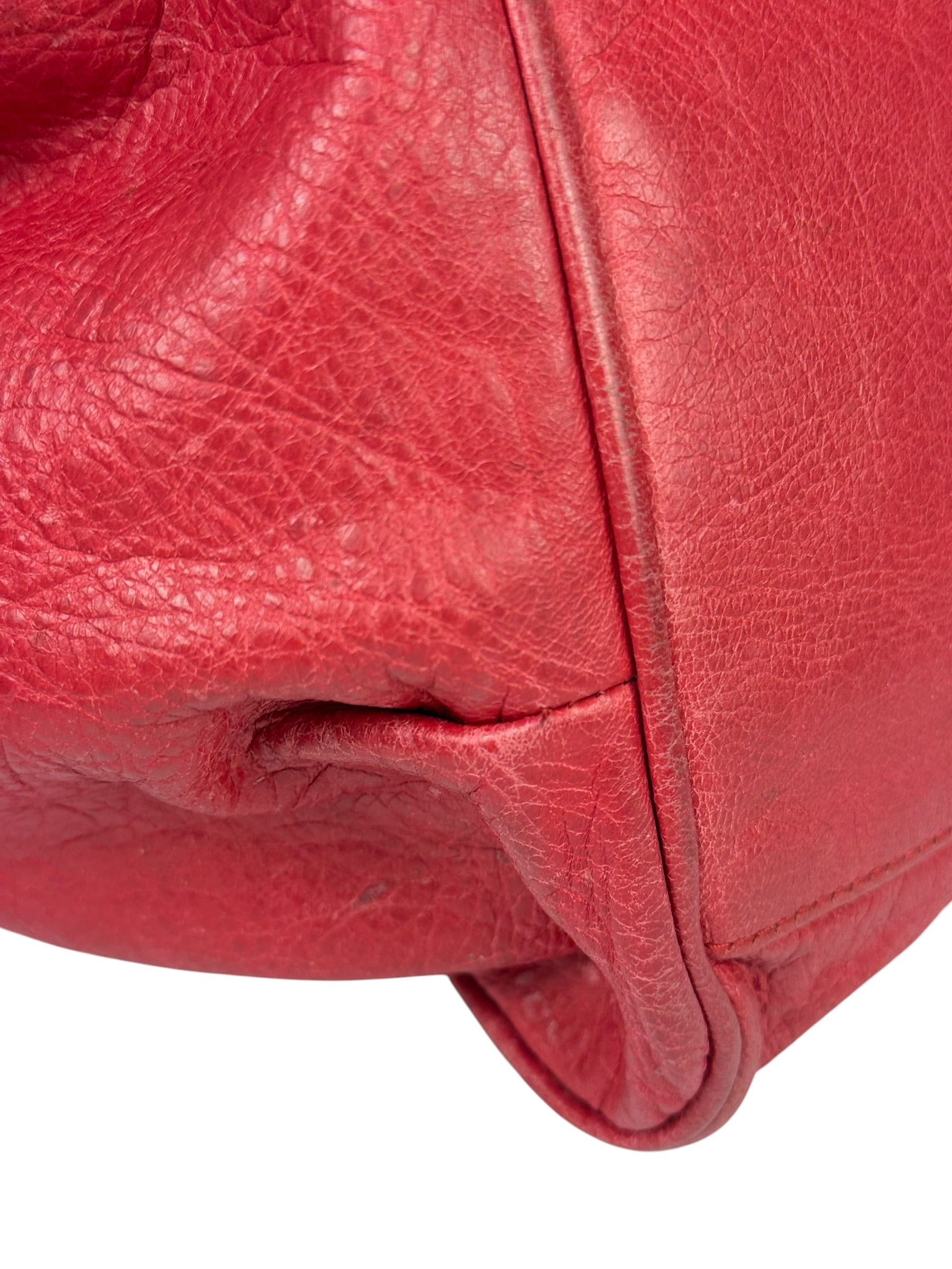 Balenciaga Red Leather Le City Tote