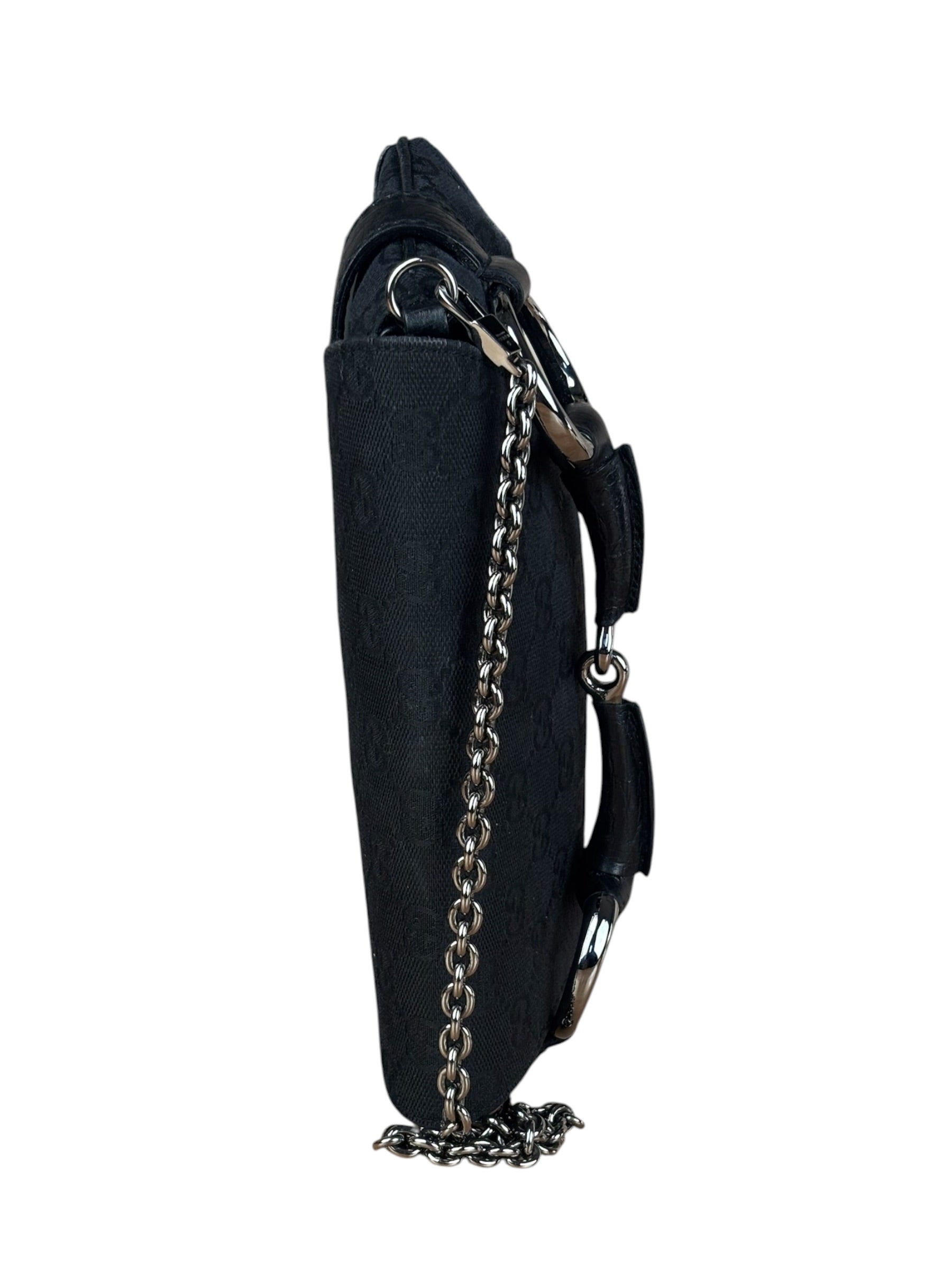 Gucci Black Tom Ford Horsebit Shoulder Bag