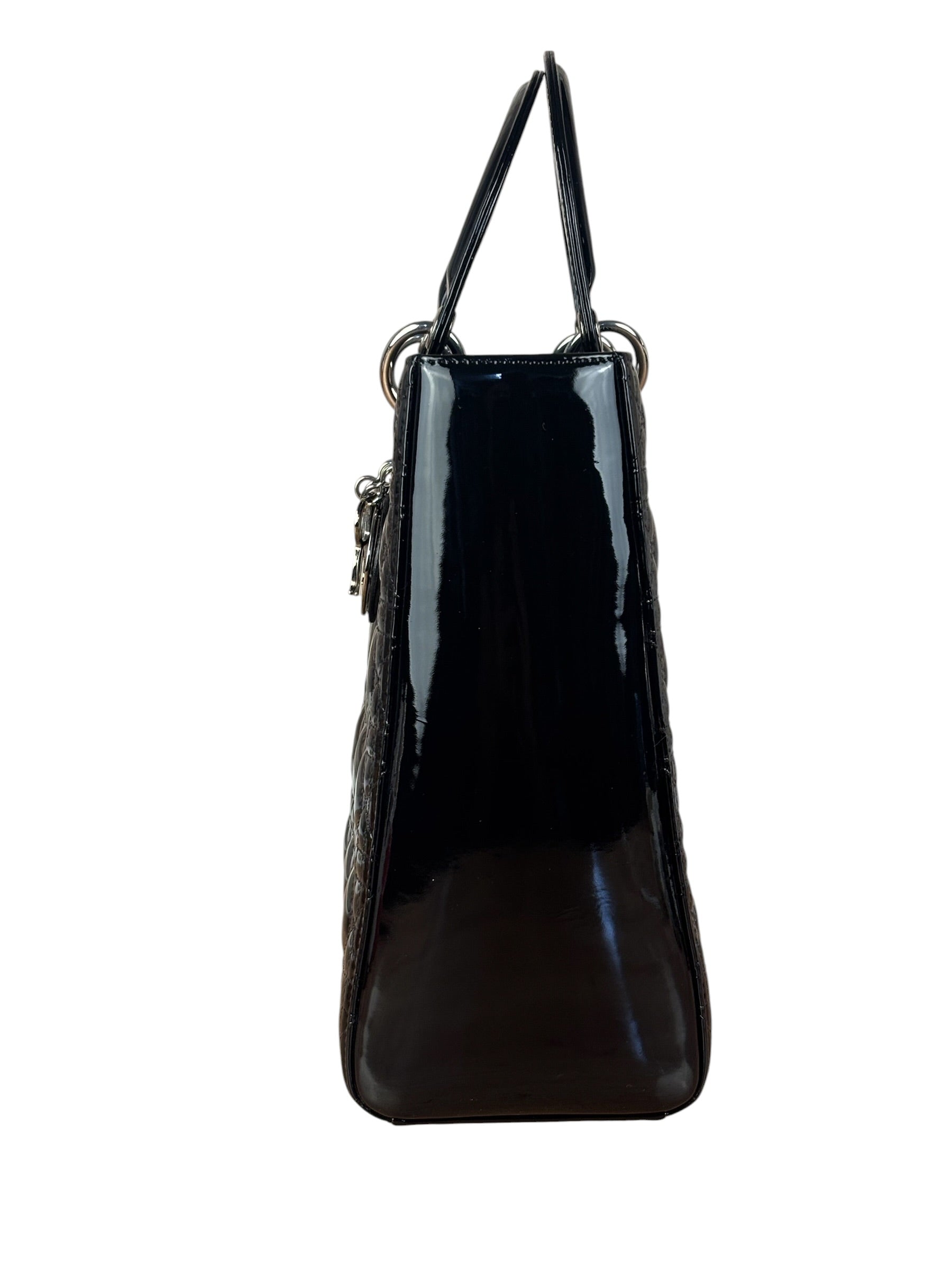 Christian Dior Black Cannage Quilted Leather Medium Lady Dior Handbag