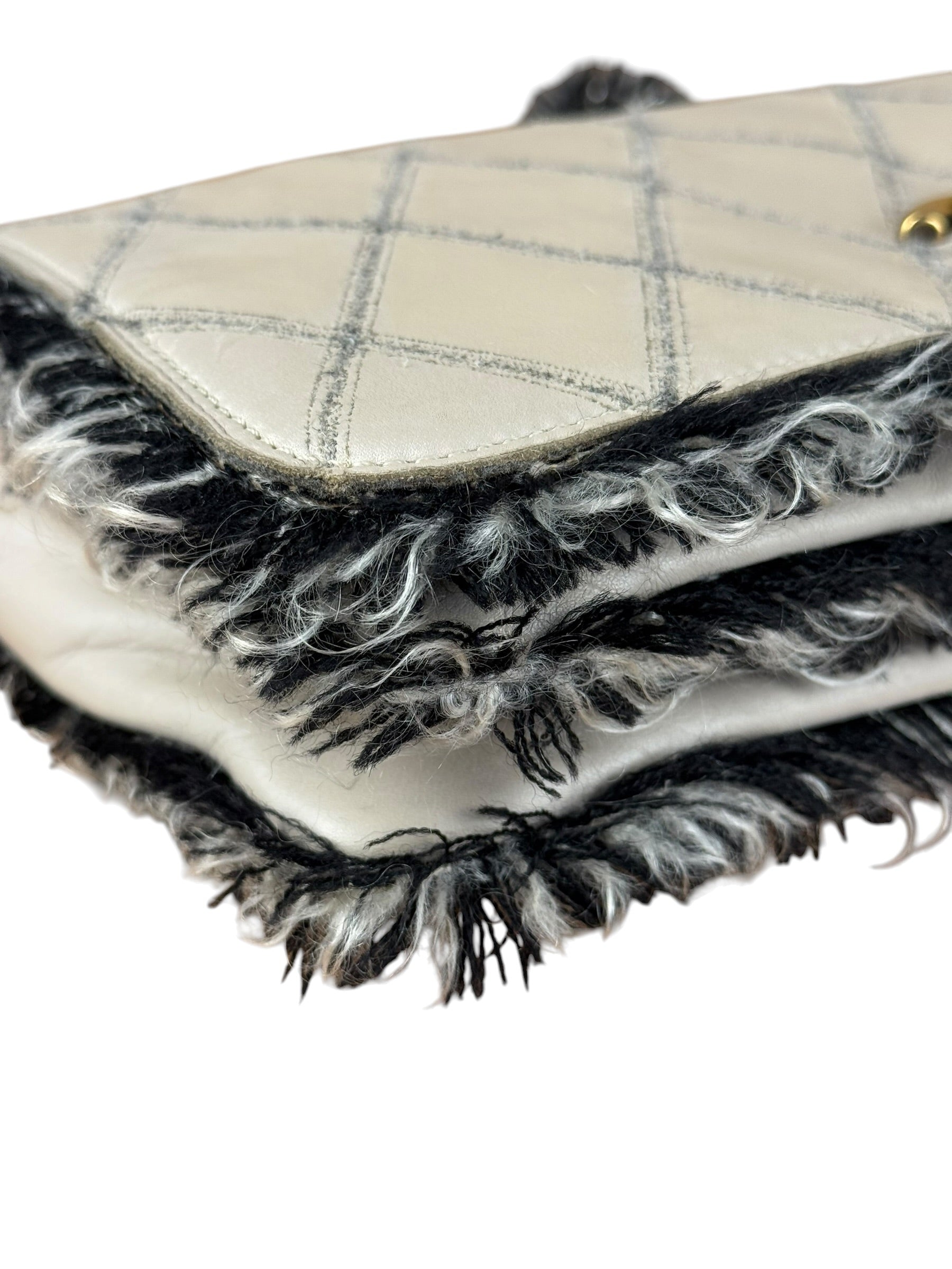 Chanel Tweedy Quilted Leather Fringe Flap Bag 2011