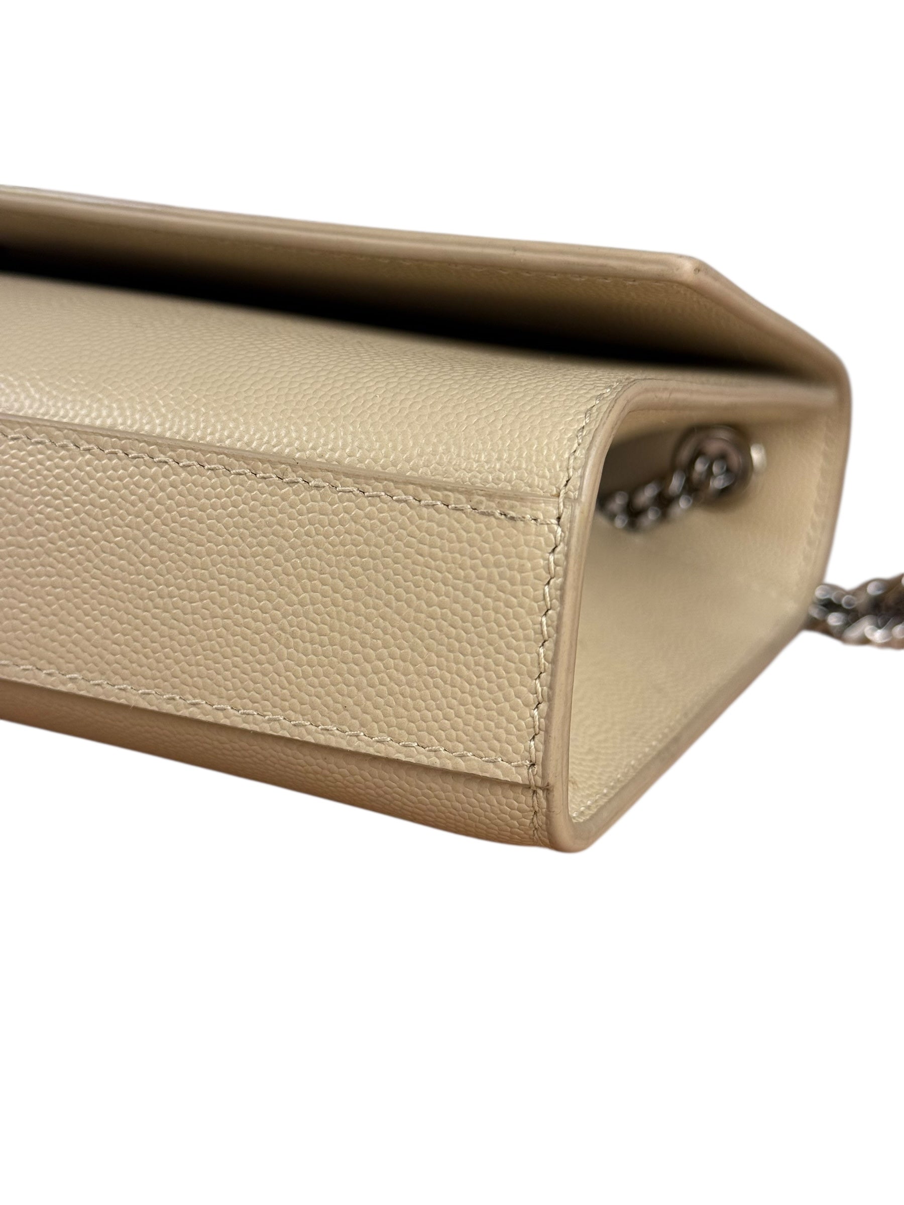 Saint Laurent Kate Grain De Poudre Chain Bag Beige