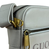 Gucci White Grained Sherry Leather Crossbody