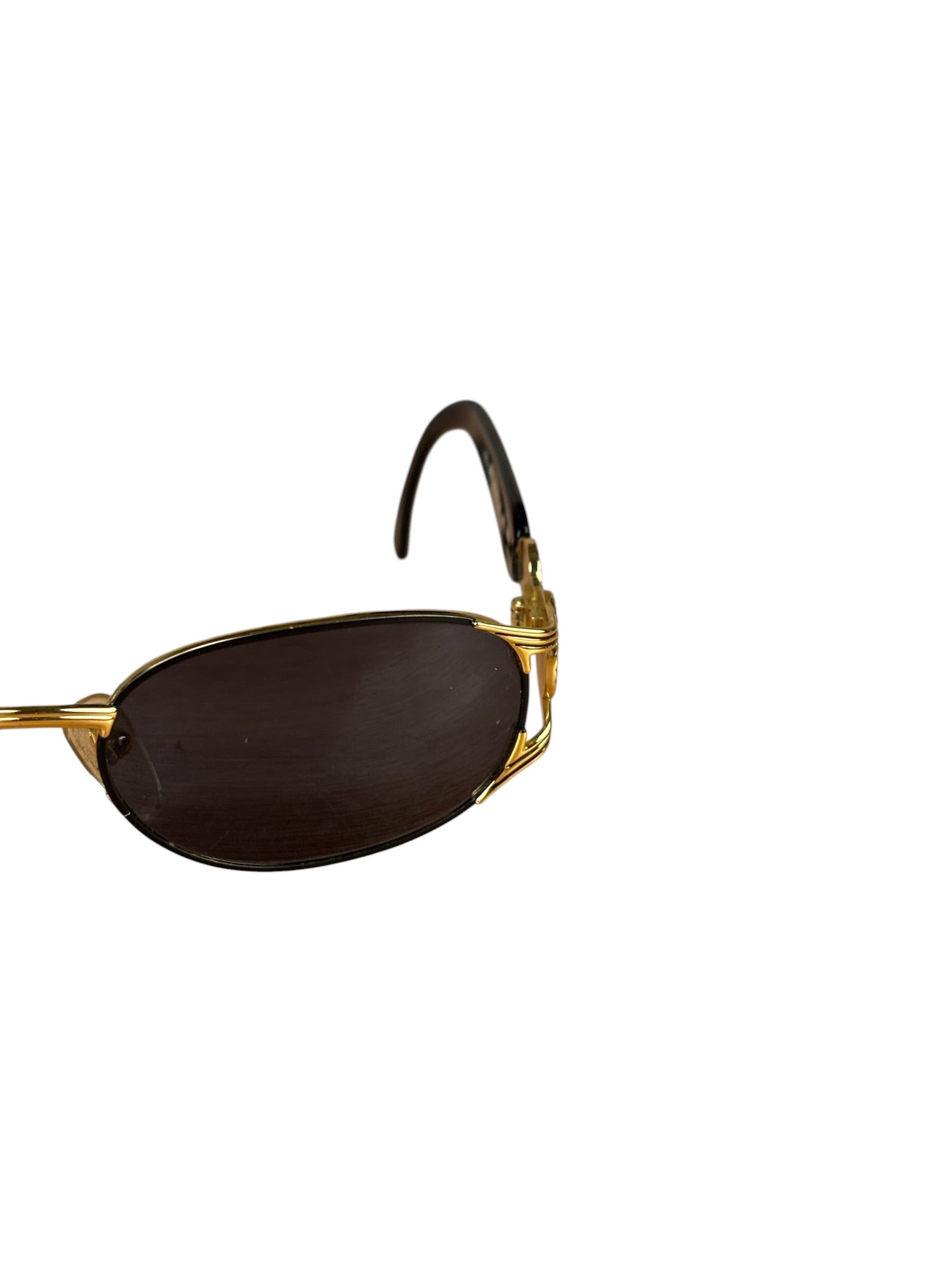 Fendi Gold/Blue Oval Metal Framed Sunglasses