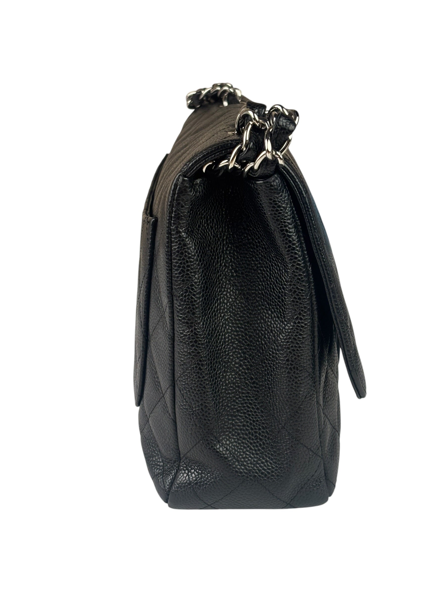 Chanel Black Caviar Quilted Flap Large Flap Bag 2006