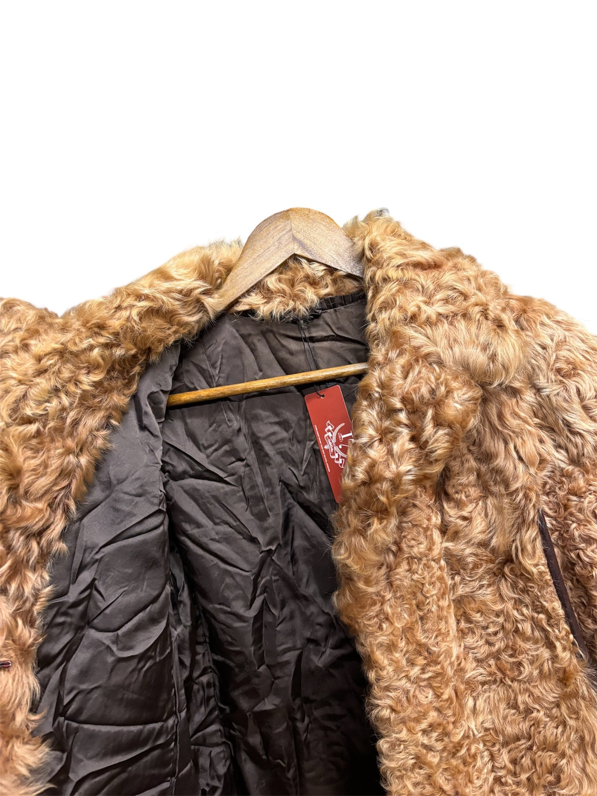 Vintage Brown Leather Trim/Persian Lamb Coat