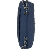 Chanel Blue Jersey Classic Flap Shoulder Bag 2009