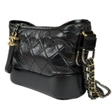 Chanel Black Quilted Leather Small Gabrielle Hobo Bag 2019