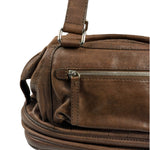 Chanel Brown Leather Essential Square Stitch Bowler Bag 2007