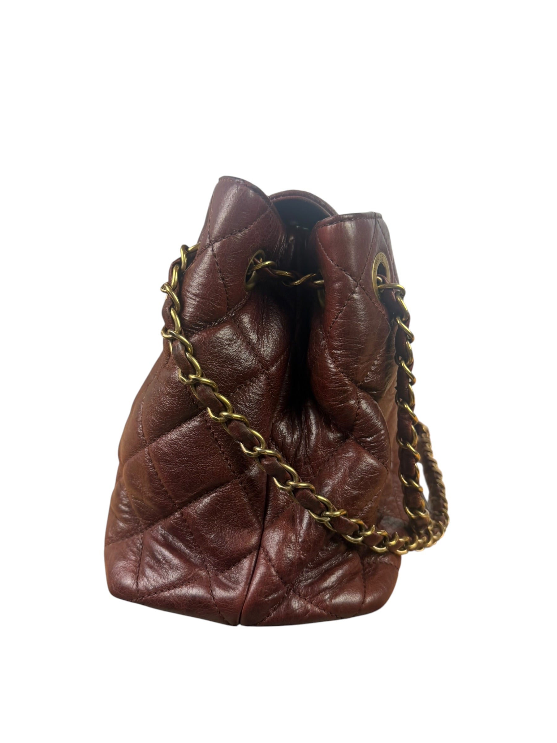 Chanel Burgundy Quilted Leather Portopello Bowler Bag 2014