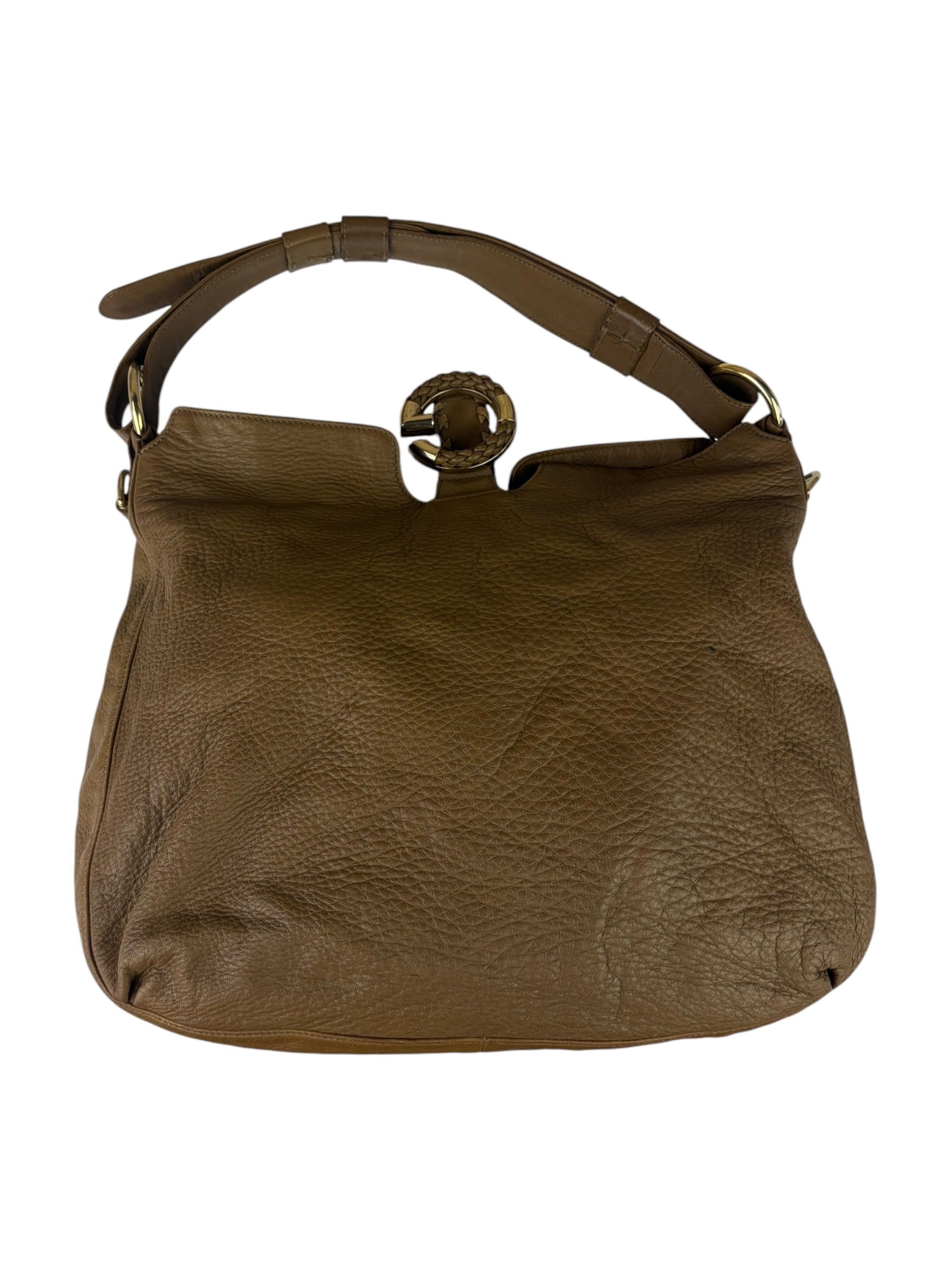 Gucci Tan Brown Leather Wave Hobo Bag