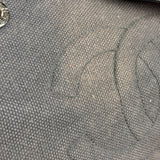 Chanel Vintage Canvas & Leather Chocolate Bar Fold-Over Tote Bag