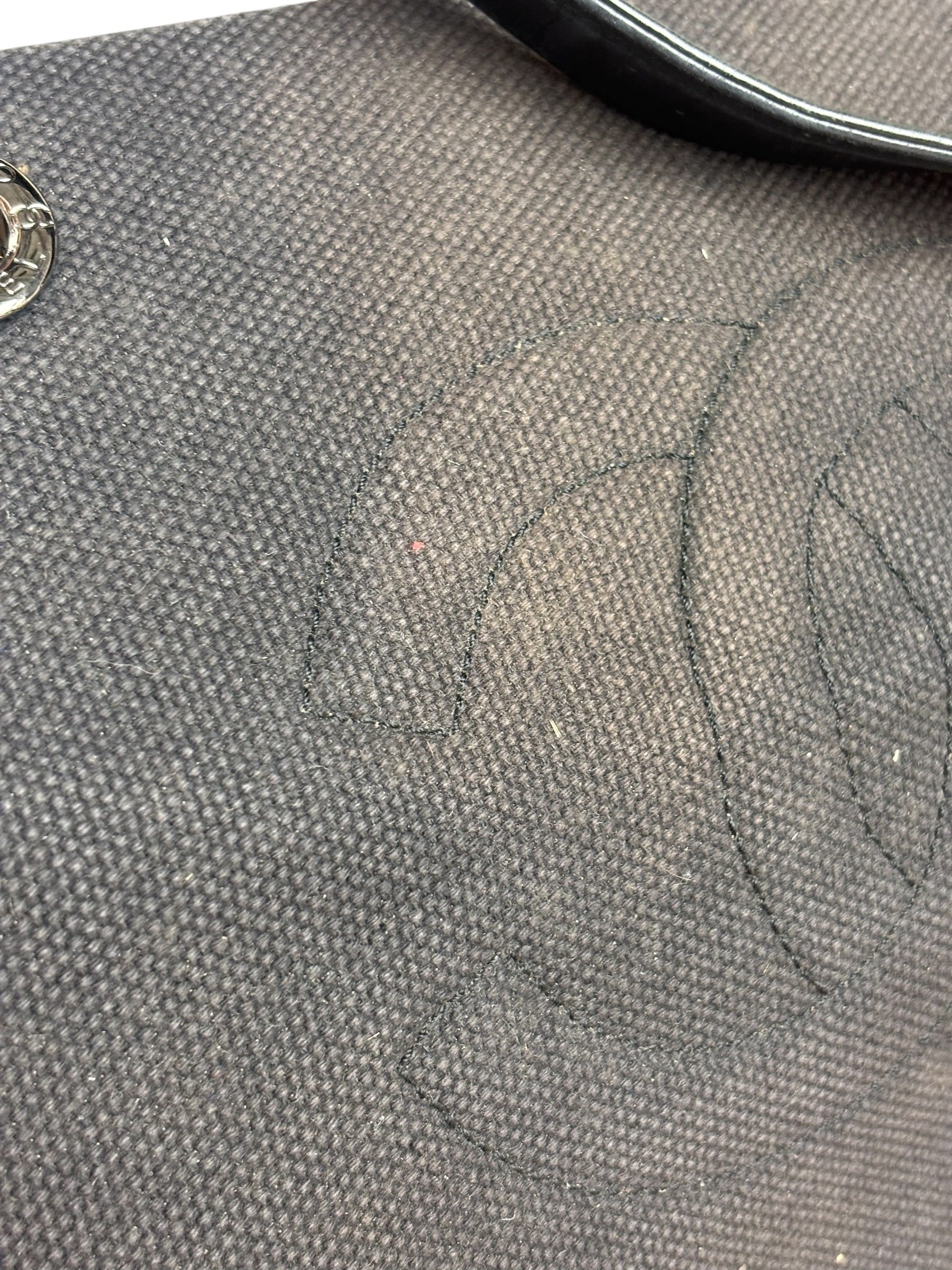 Chanel Vintage Canvas & Leather Chocolate Bar Fold-Over Tote Bag