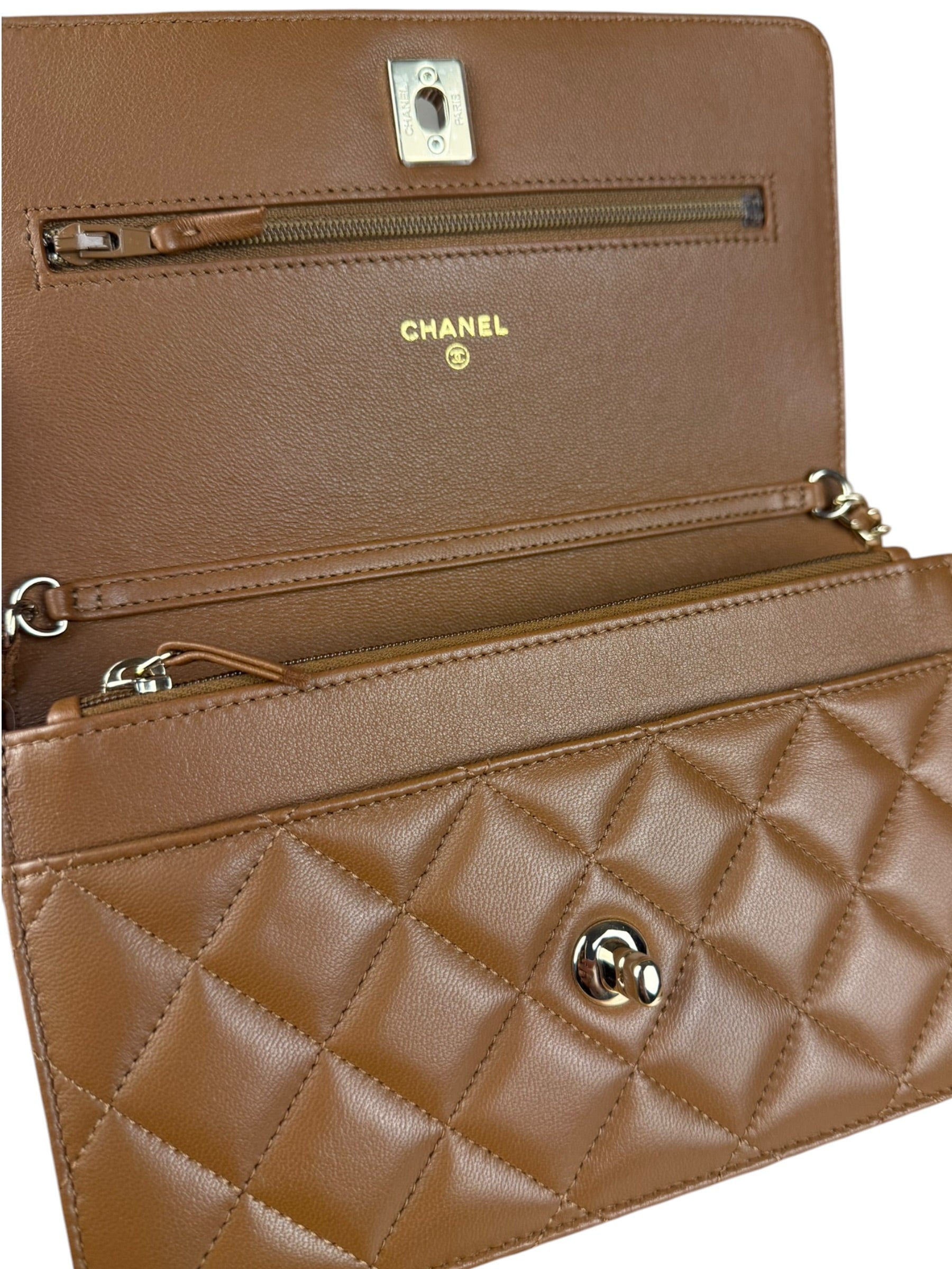 Chanel Brown Quilted Leather Wallet on Chain Shoulder Bag 2026