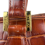 Yves Saint Laurent Vintage Croc-Embossed Leather Handbag