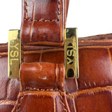 Yves Saint Laurent Vintage Croc-Embossed Leather Handbag