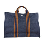 Hermes Vintage Large Navy Canvas Tote