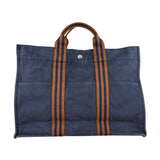 Hermes Vintage Large Navy Canvas Tote
