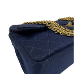 Chanel Navy Quilted Denim Double Flap Bag