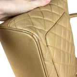 Chanel Caviar Quilted Medallion Tote Beige 2002 (Handle Wear)