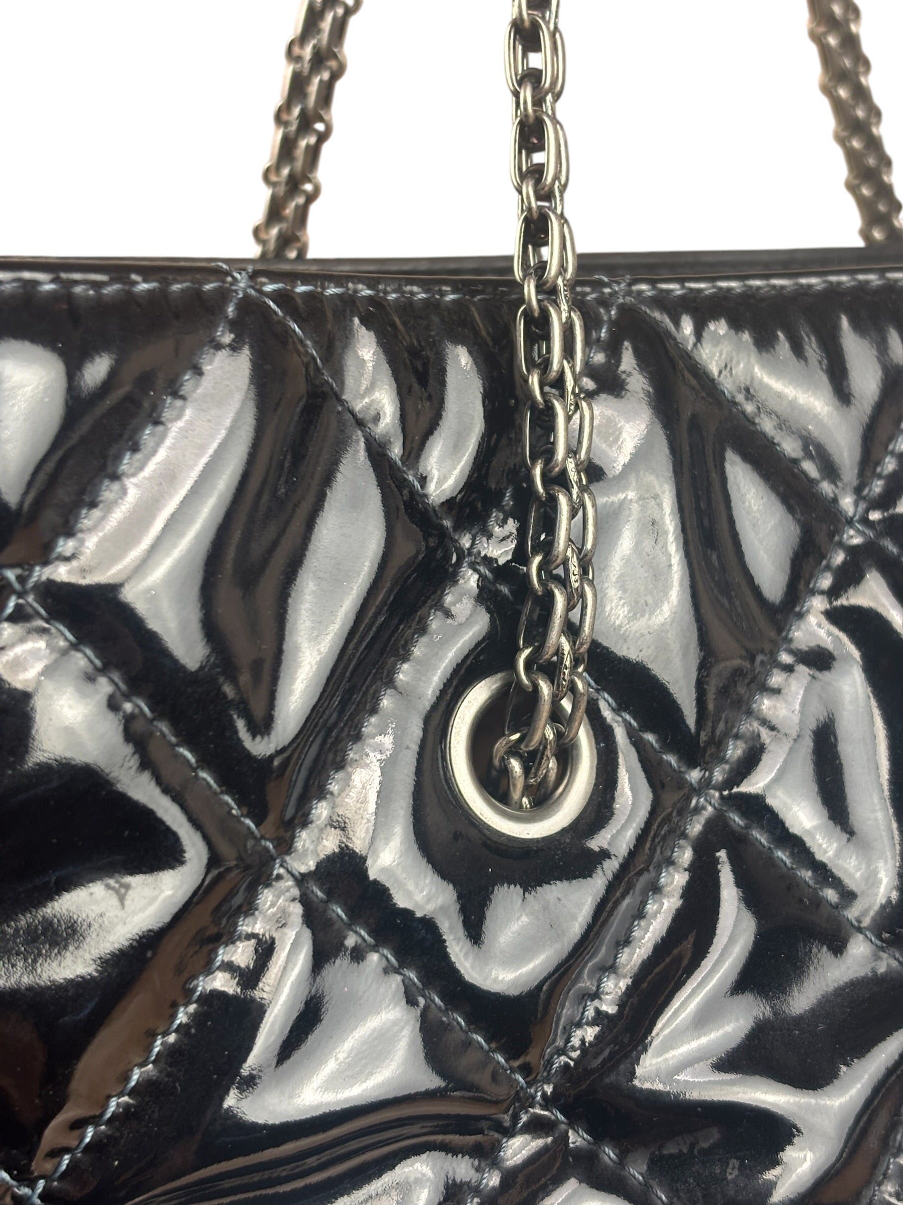 Chanel Black Patent Leather 2.55 Reissue Tote Bag 2010