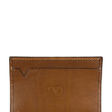 Valentino Brown Tan Leather Flat Pouch