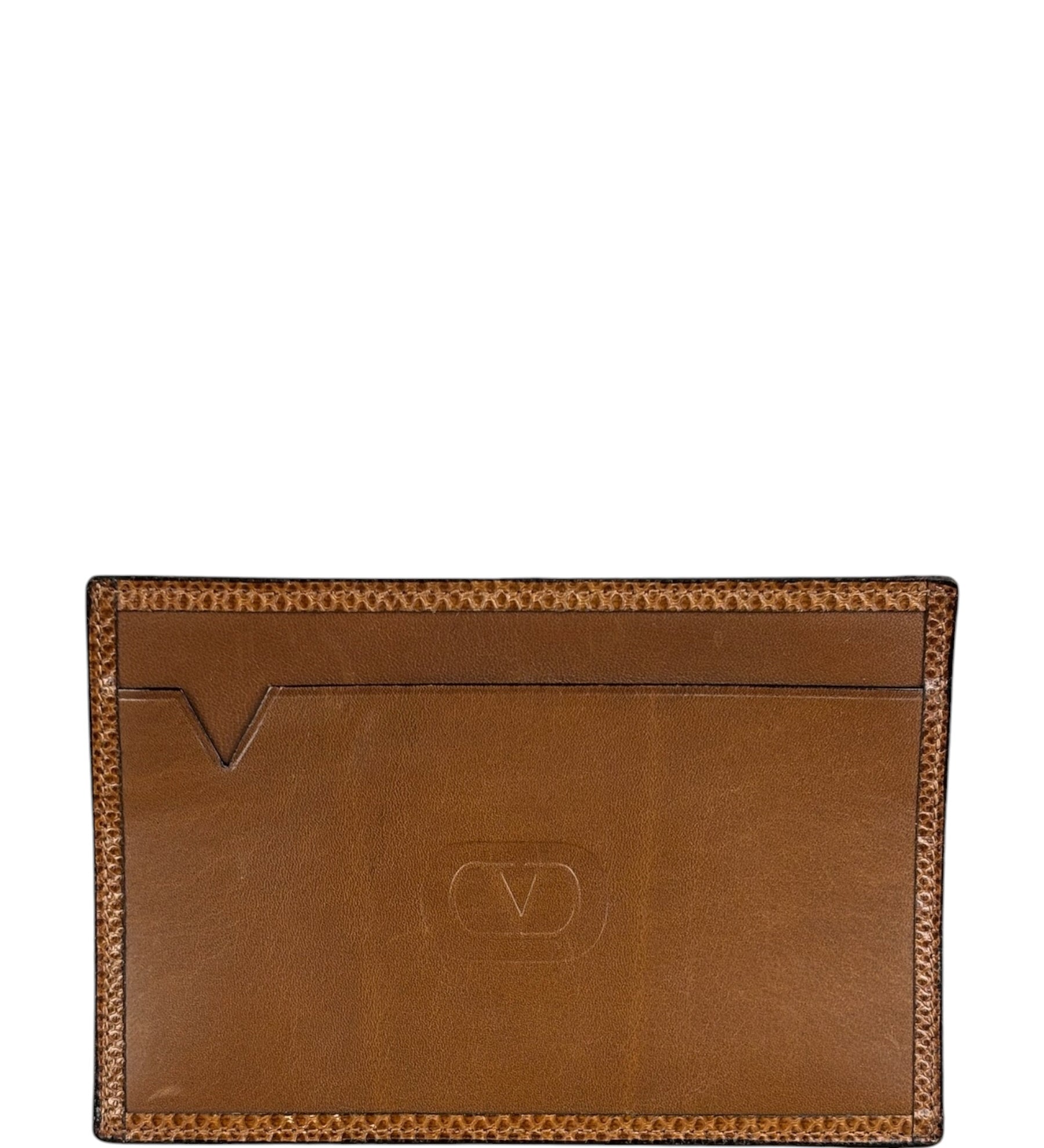 Valentino Brown Tan Leather Flat Pouch