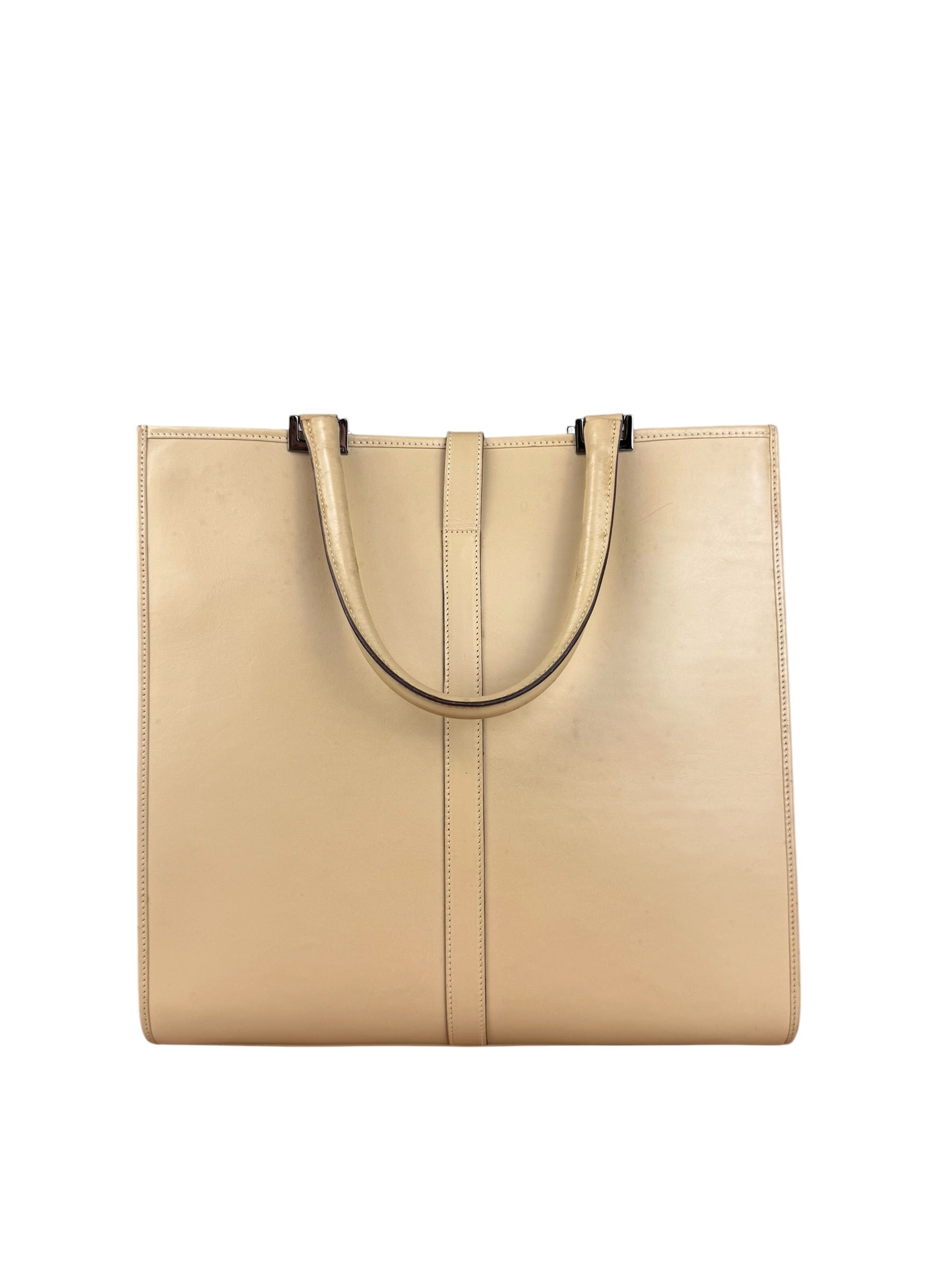 Gucci Vintage Beige Leather Jackie Tote Bag
