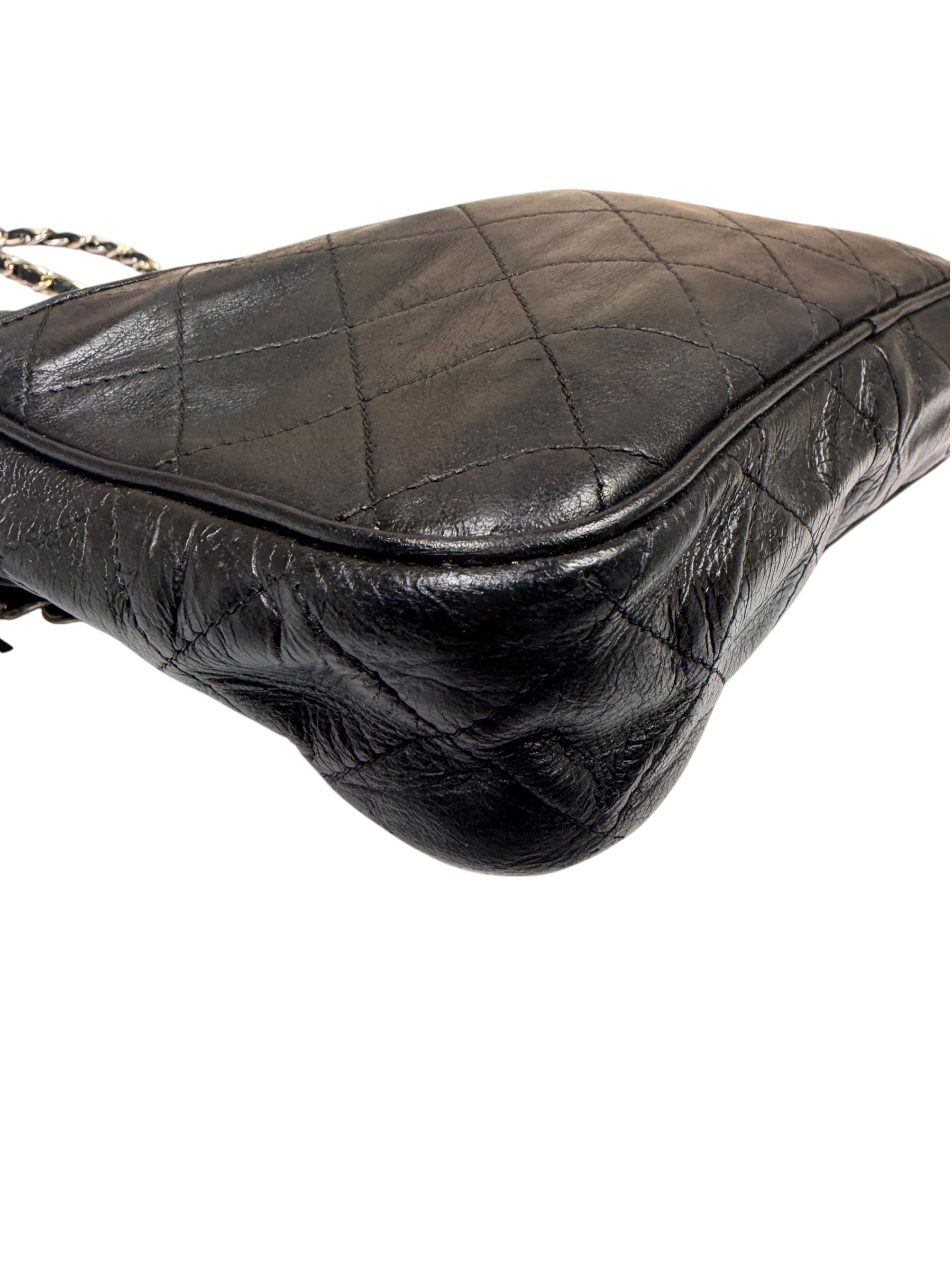 Chanel Vintage Black Quilted Lambskin Camera Bag 1986