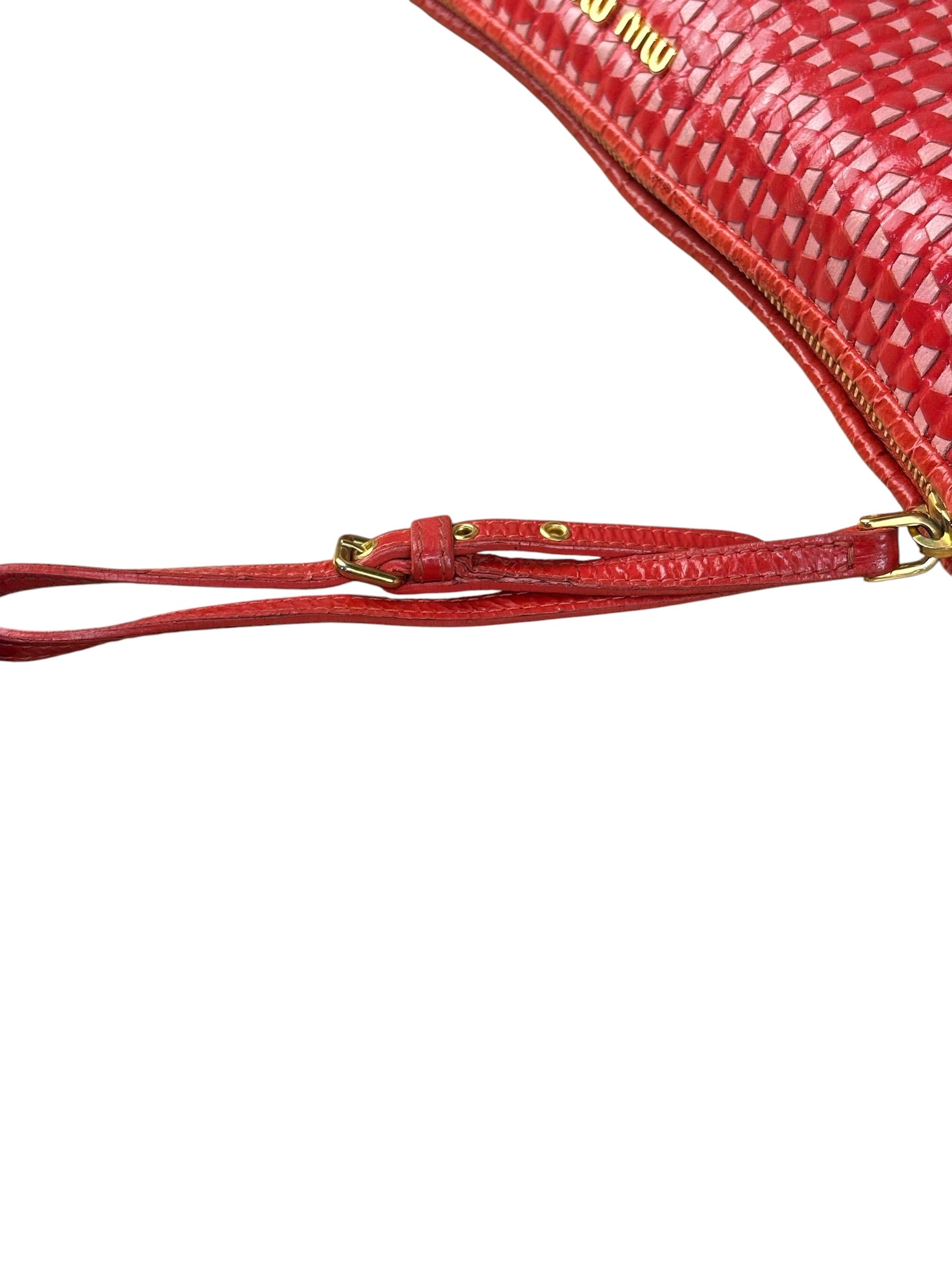 Miu Miu Bicolor Leather Striking Patterned Clutch