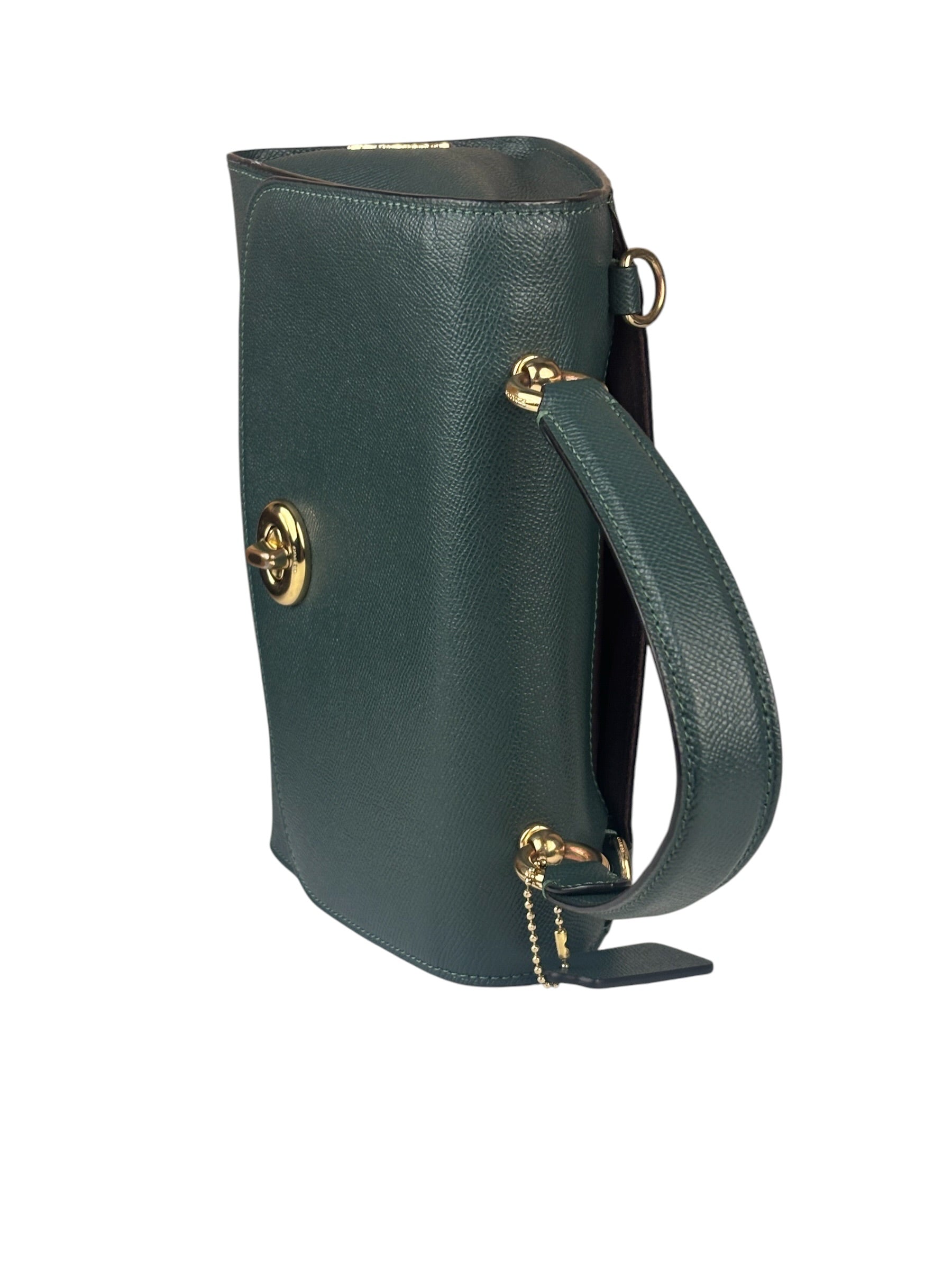 Coach Teal Crossgrain Leather Tilly Satchel 23 Two-Way Bag