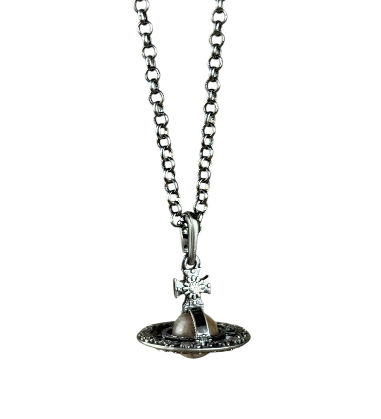 Vivienne Westwood Gunmetal 3D Orb Necklace