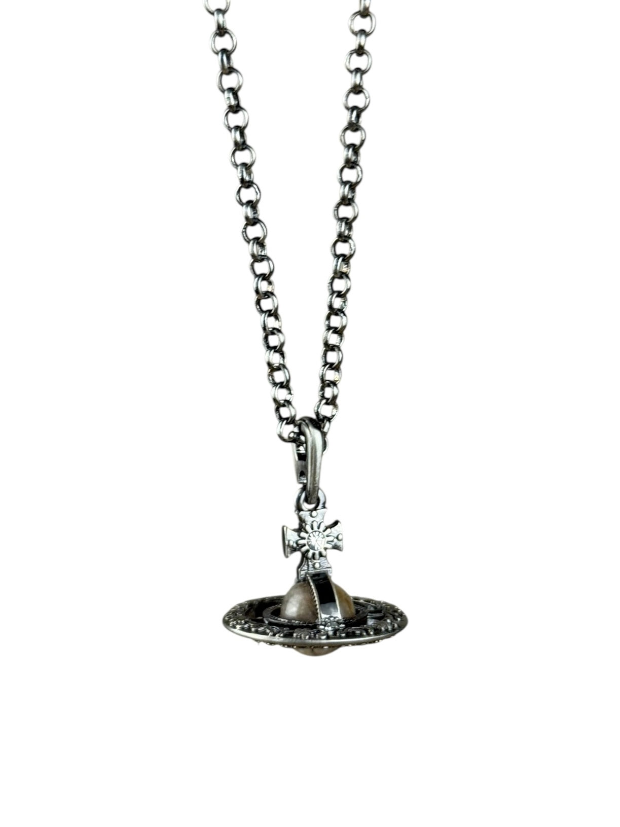 Vivienne Westwood Gunmetal 3D Orb Necklace