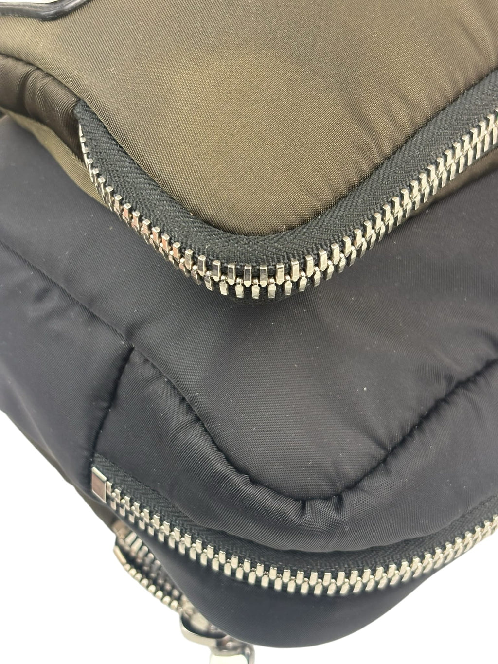 Prada Green/Black Tessuto Nylon Multi-Pocket Vanity Bag