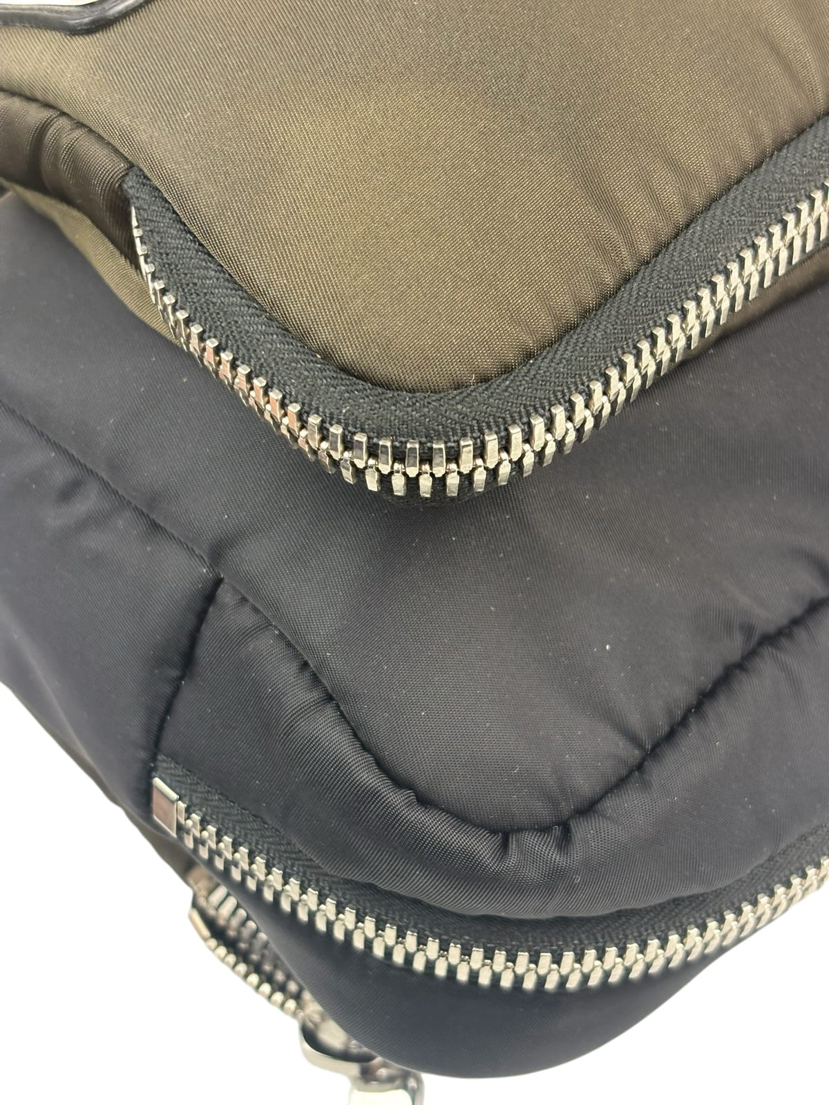 Prada Green/Black Tessuto Nylon Multi-Pocket Vanity Bag