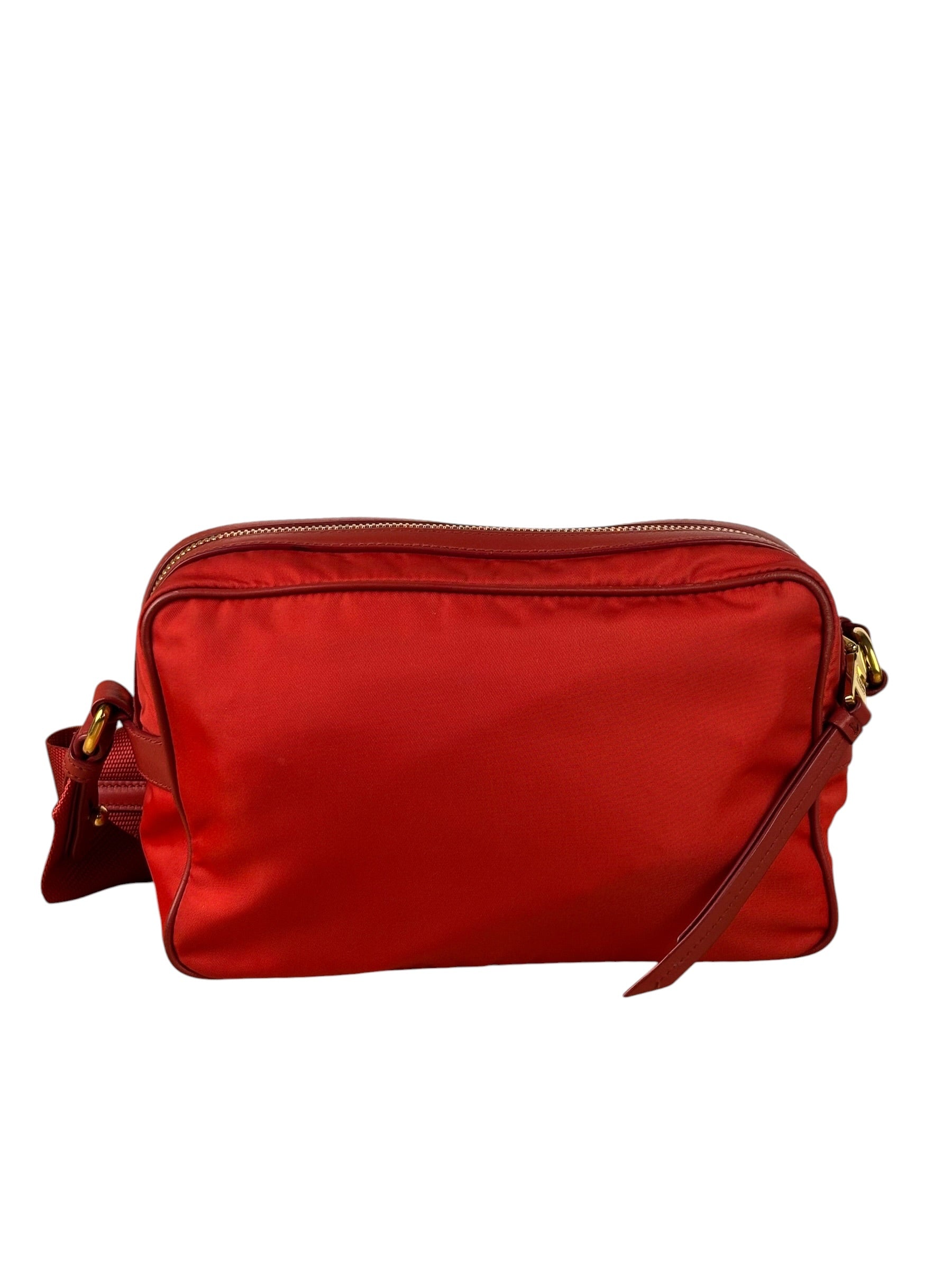 Prada Red Nylon Camera Crossbody Bag