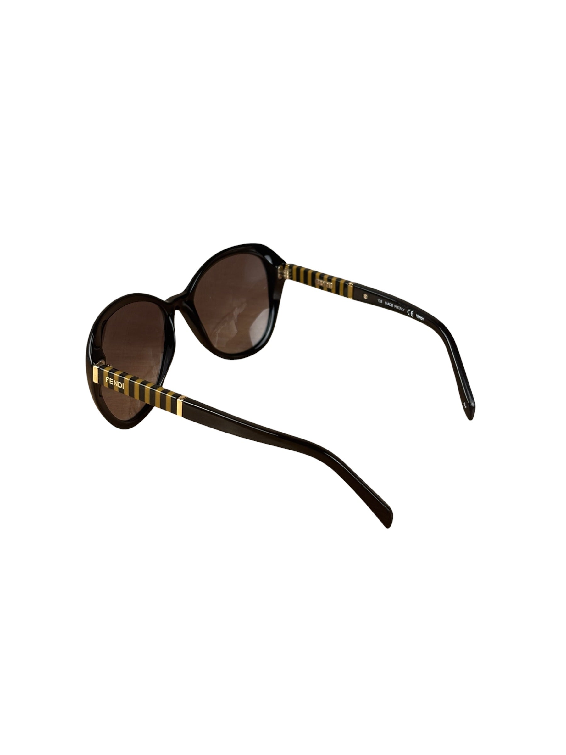 Fendi Round Sunglasses Striped Black