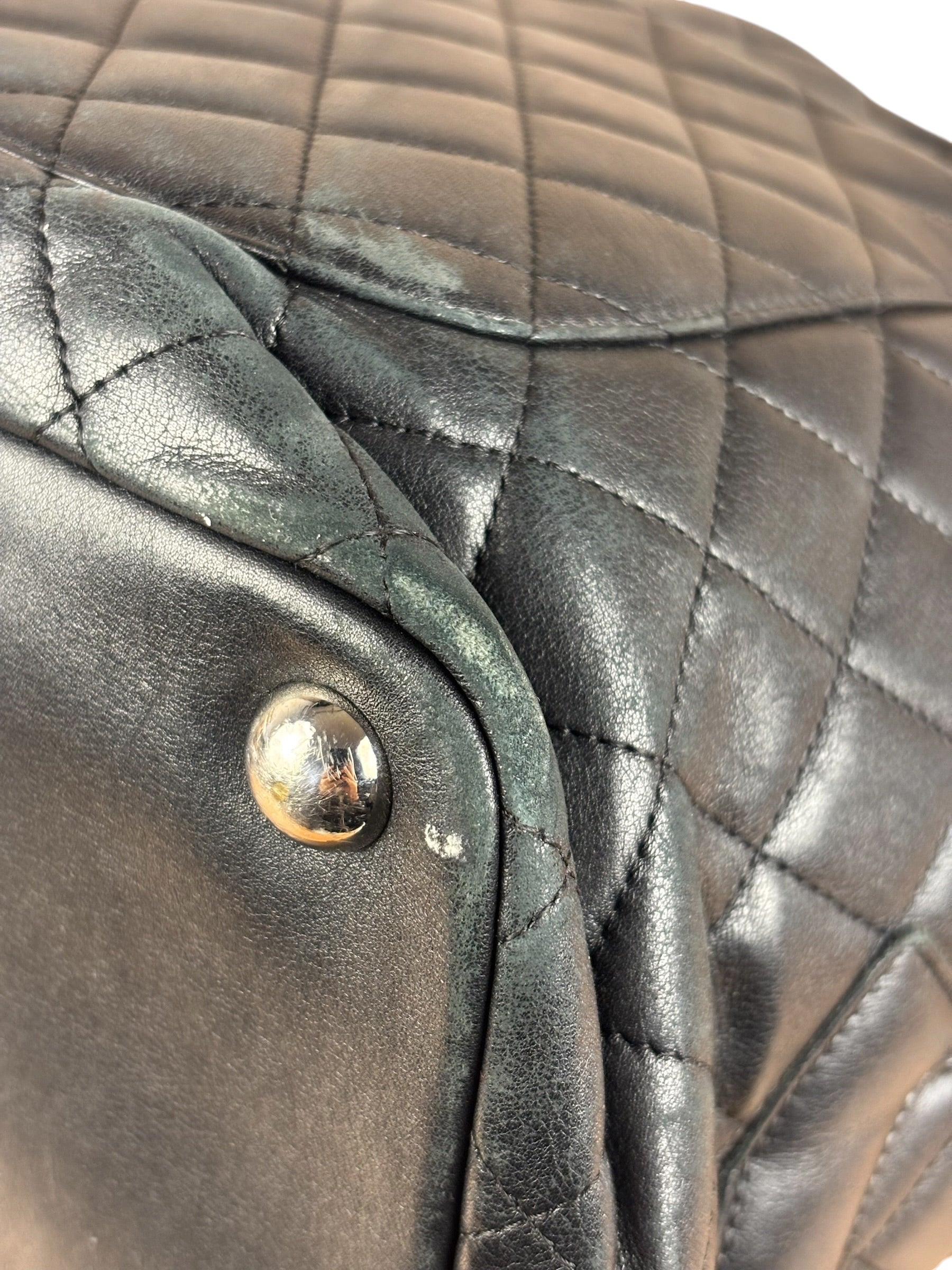 Chanel Black Leather Cambon Ligne large Tote Shoulder Bag 2004