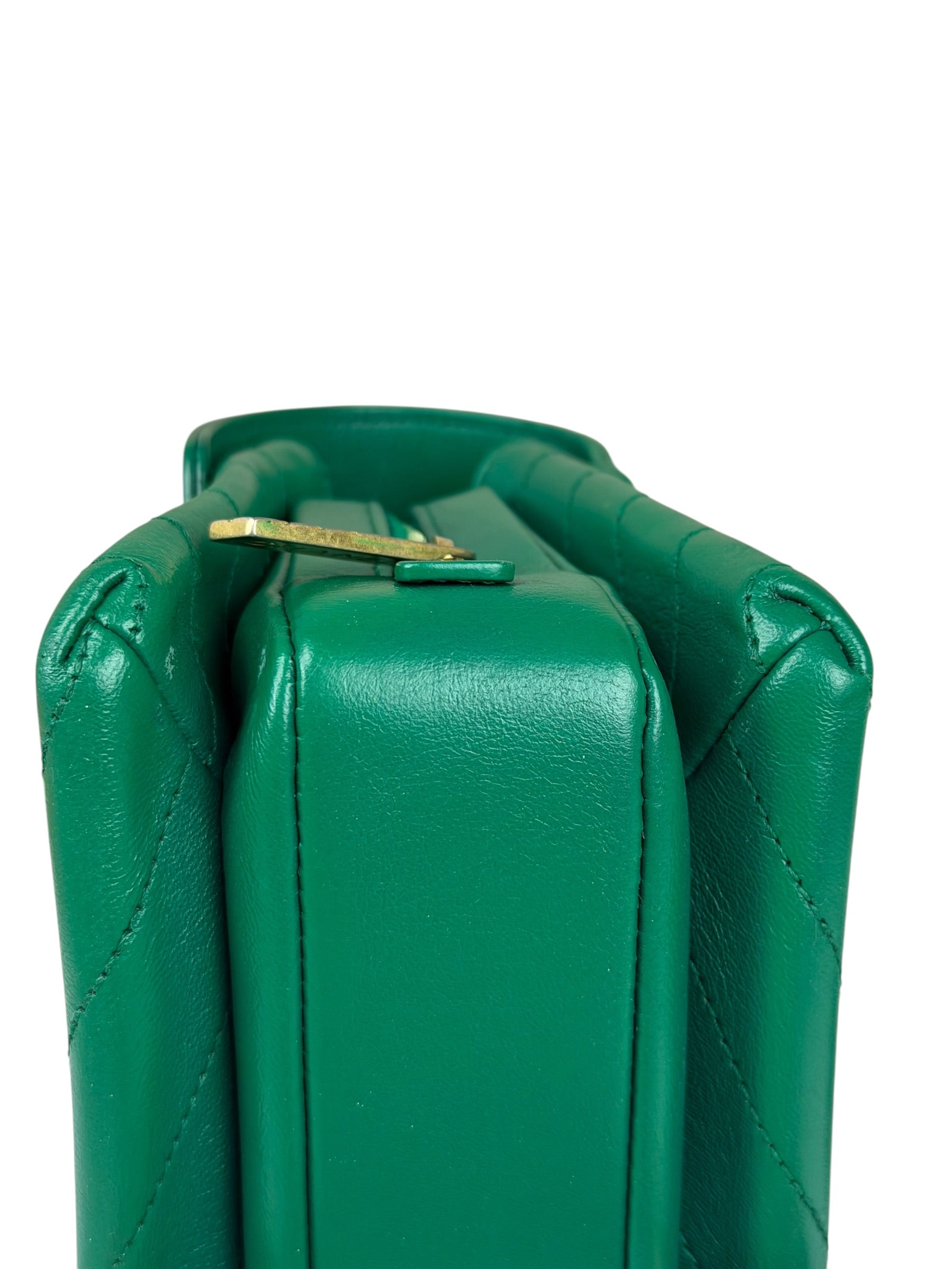 Chanel Green Lambskin Shoulder Bag 2018