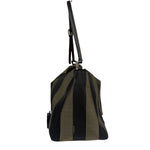 Fendi Green/Black Leather Trim Pequin Stripe Hobo Bag