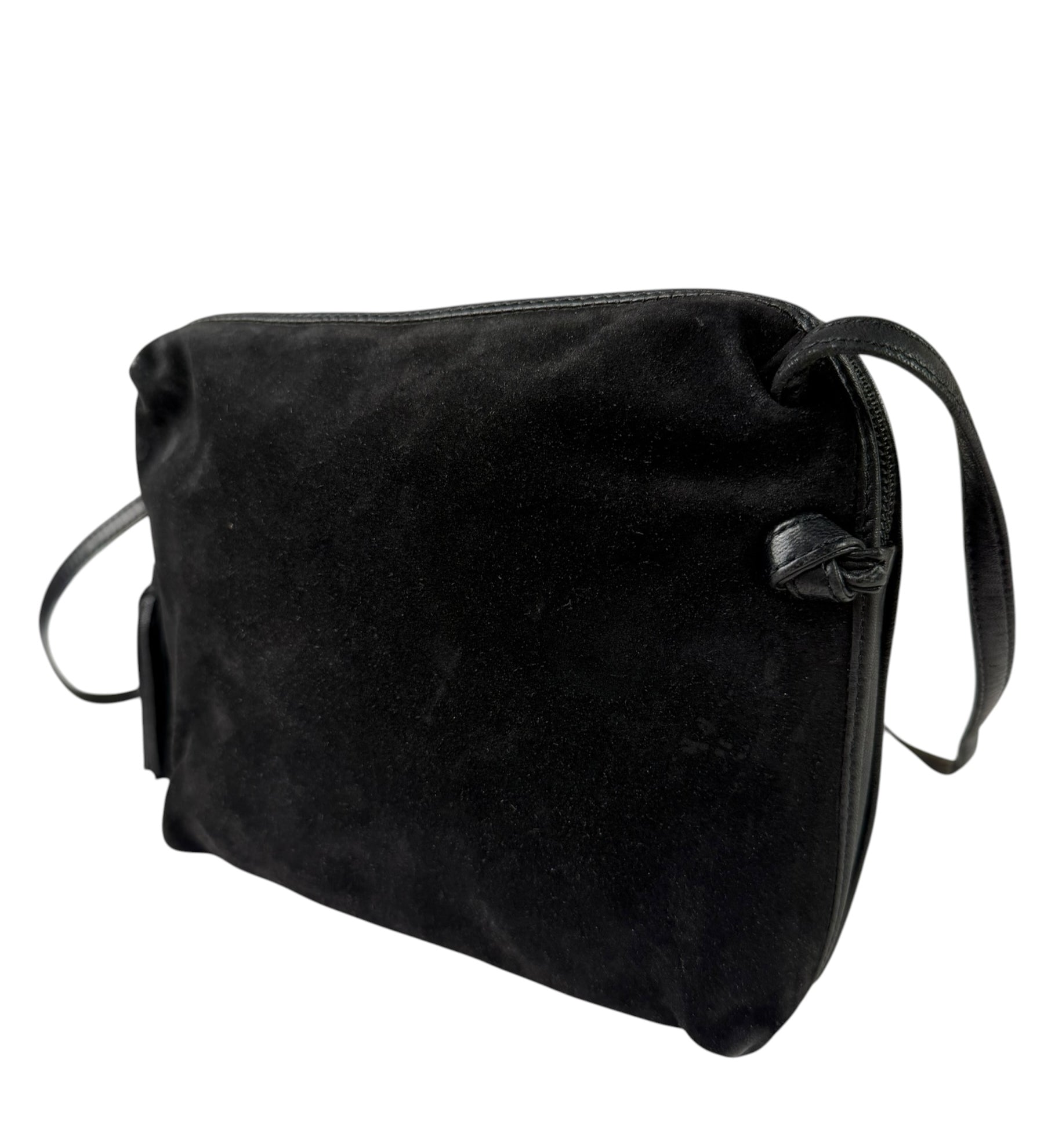 Bottega Veneta Black Suede/Leather Trim Crossbody Bag