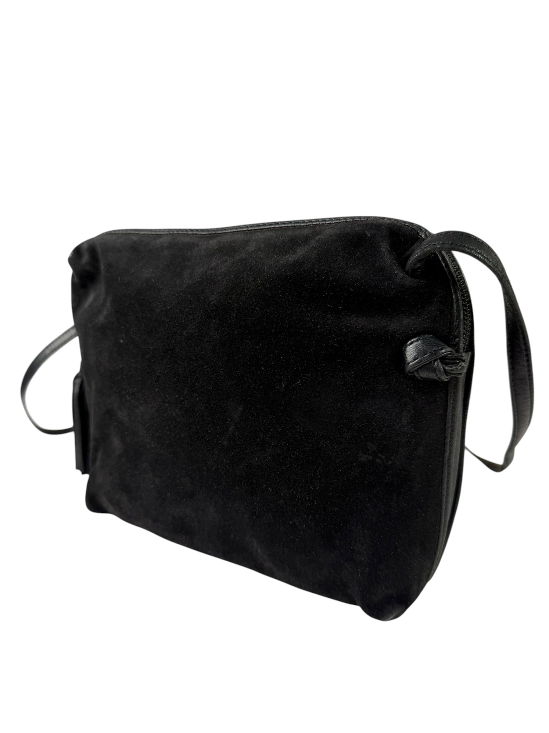 Bottega Veneta Black Suede/Leather Trim Crossbody Bag