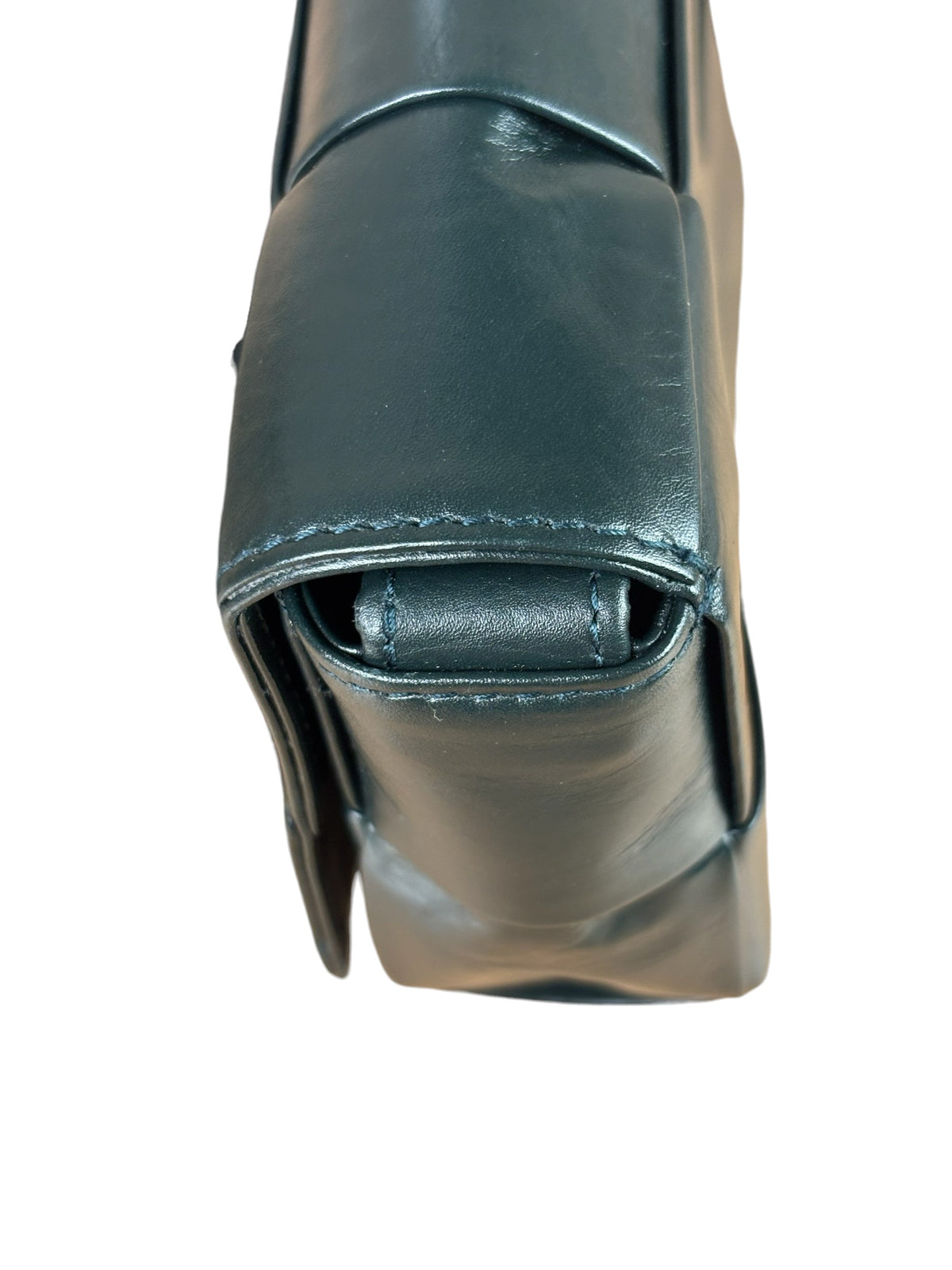 Bottega Veneta Dark Green Leather Intrecciato Nano Cassette Crossbody Bag
