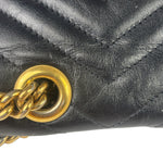 Gucci GG Black Marmont Leather Medium Shoulder Bag
