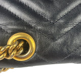 Gucci GG Black Marmont Leather Medium Shoulder Bag