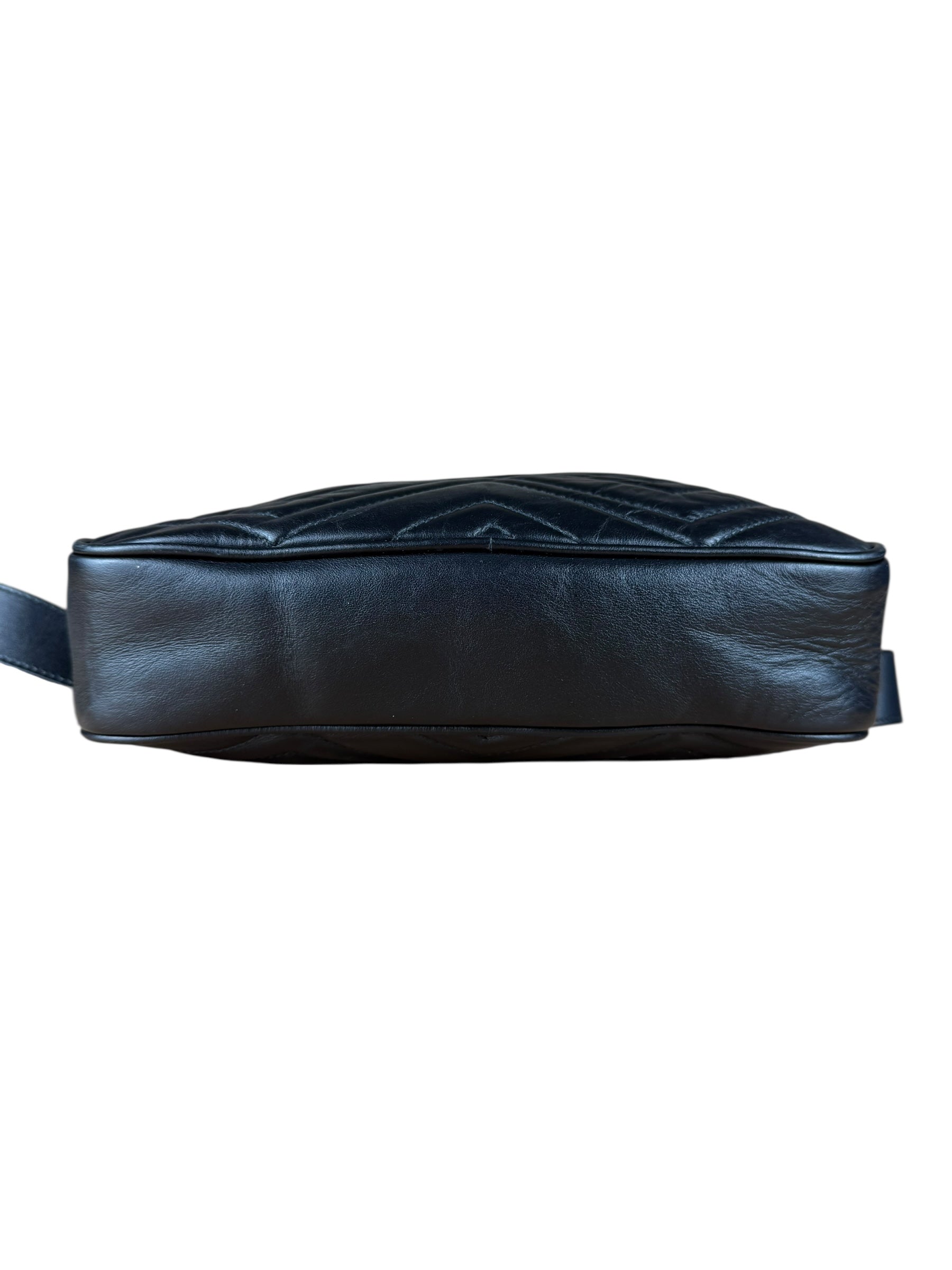 Gucci GG Black Chevron Leather Belt Bag