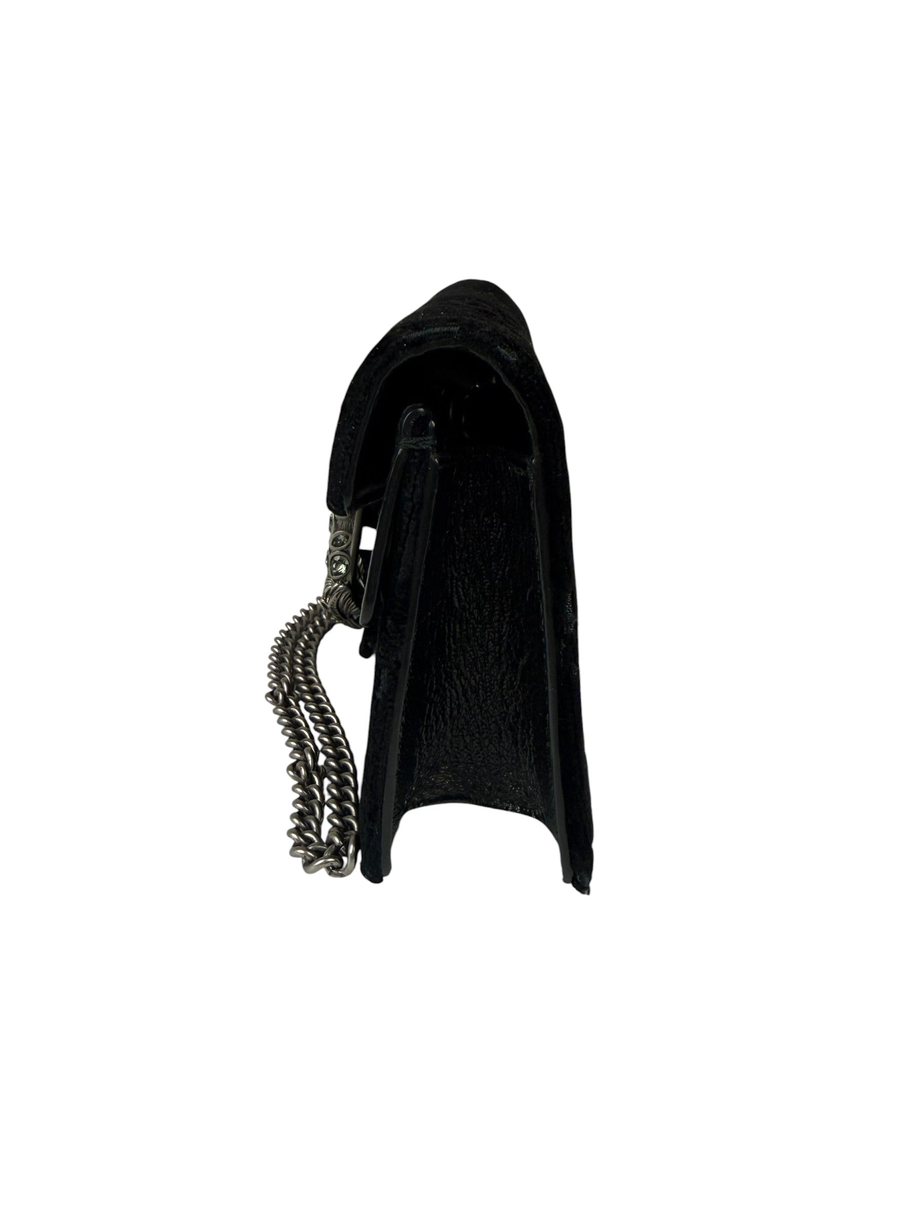 Gucci Black Velvet Dionysus Mini Crossbody Bag